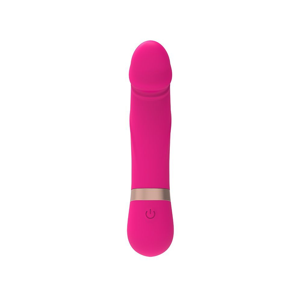 Розовый мини-вибратор с загнутой головкой Dildo Vibe - 11,7 см. (Цвет: розовый)