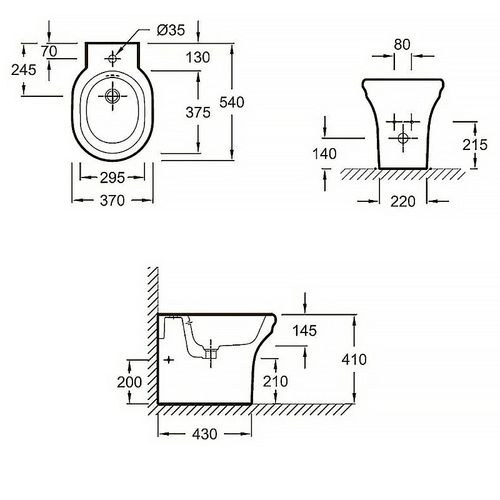 Биде напольное Jacob Delafon Cleo белый (EBI0002-0)