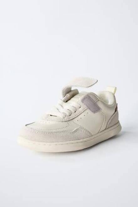 ZARA КОЖАНЫЕ КРОССОВКИ BAREFOOT, БЕЛЫЙ