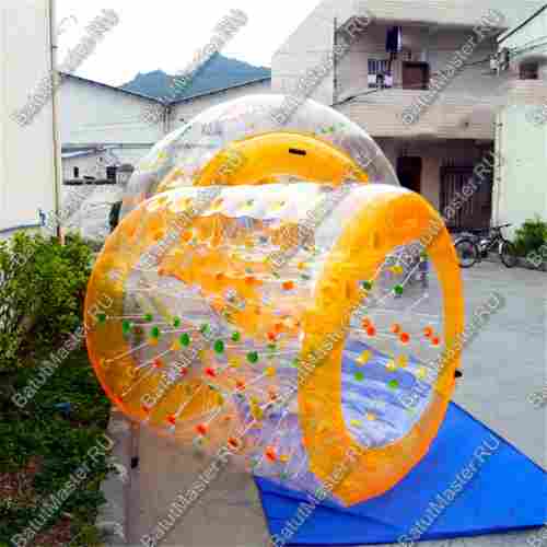 Аттракцион Водный роллер (Гидророллер) «Апельсиновый» ПВХ 2,6*2,2*2,2 м