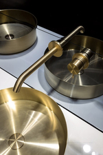 Раковина Gessi 316, накладная, без перелива, Ø400хh125 мм, цвет Brass Brushed PVD