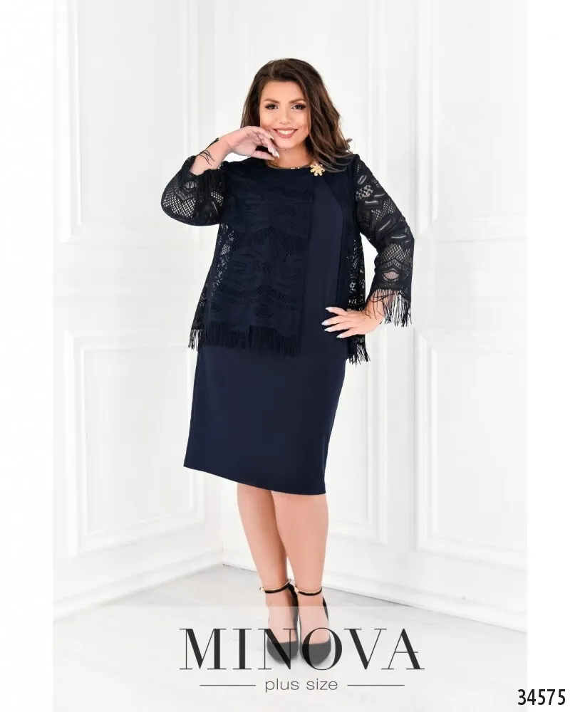 Платье 375-синий Minova