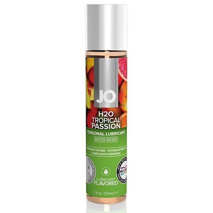 Лубрикант на водной основе с ароматом тропических фруктов JO Flavored Tropical Passion - 30 мл.