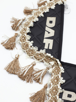 Вымпел тройной DAF (экокожа, черный с бежевыми кисточками)