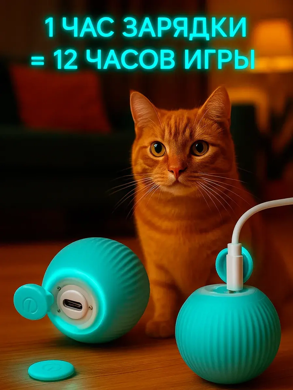 Игрушка для кошек и собак электронный мяч