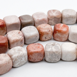 Коралл окаменелый бусины, размер около 10,5-11,5*9-10,5 мм, цена за набор 6 шт