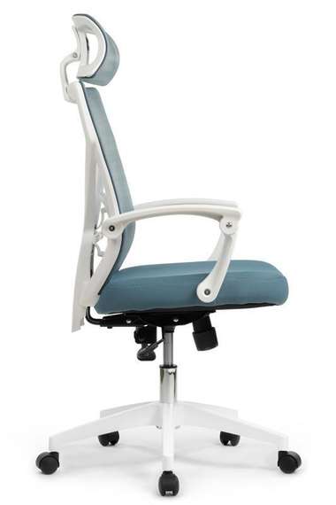 Кресло Oliver RCH W-203AC Белый пластик/Синий