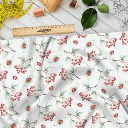 Ткань интерлок рябина на ветках