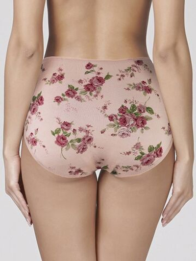 Высокие трусики Charming с розочками (Размер: XXXL) (Цвет: розовый)