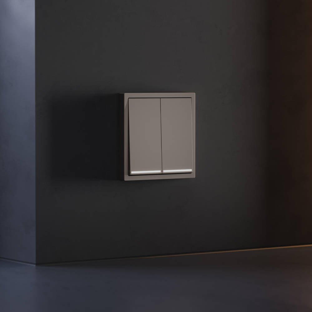 Клавиши для выключателя/переключателя двухклавишного с подсветкой, S70 (капучино)