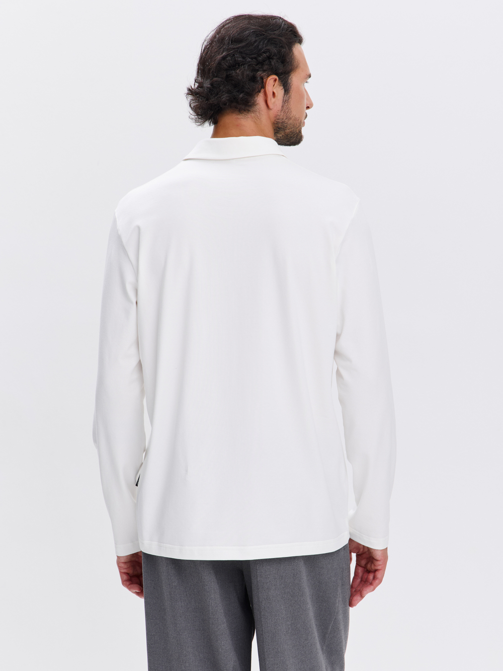 Повседневный базовый лонгслив поло