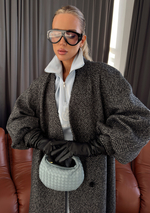 Пальто из шерсти в гусиную лапку с поясом