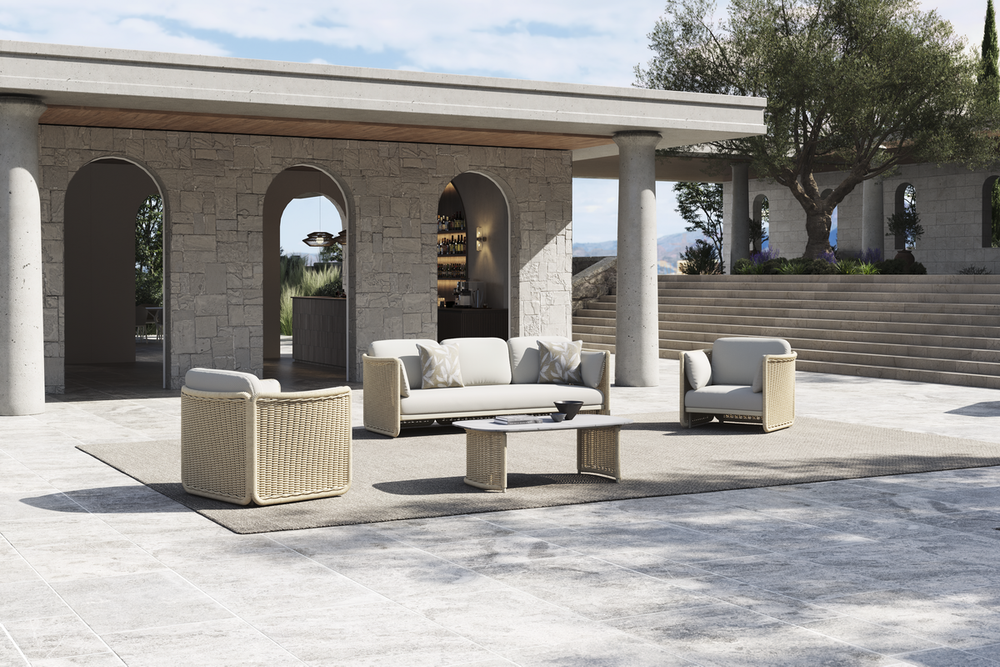 "Аликанте" лаунж-зона из искусственного ротанга, цвет соломенный