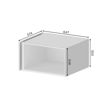 Кухня Модуль ГГ 650 горизонтальный глубокий GOLA Белый / Ясень