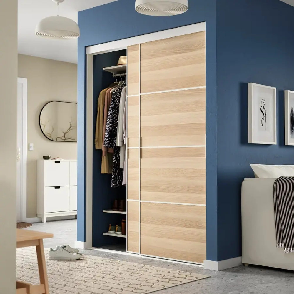Пара раздвижных дверей - SKYTTA/MEHAMN IKEA/ СКЮТТА/ МЕХАМН ИКЕА, 152x205 см, бежевый