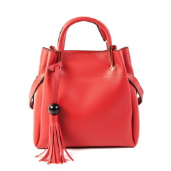 Средняя стильная женская повседневная сумка красного цвета из экокожи Dublecity 6868-5 Red