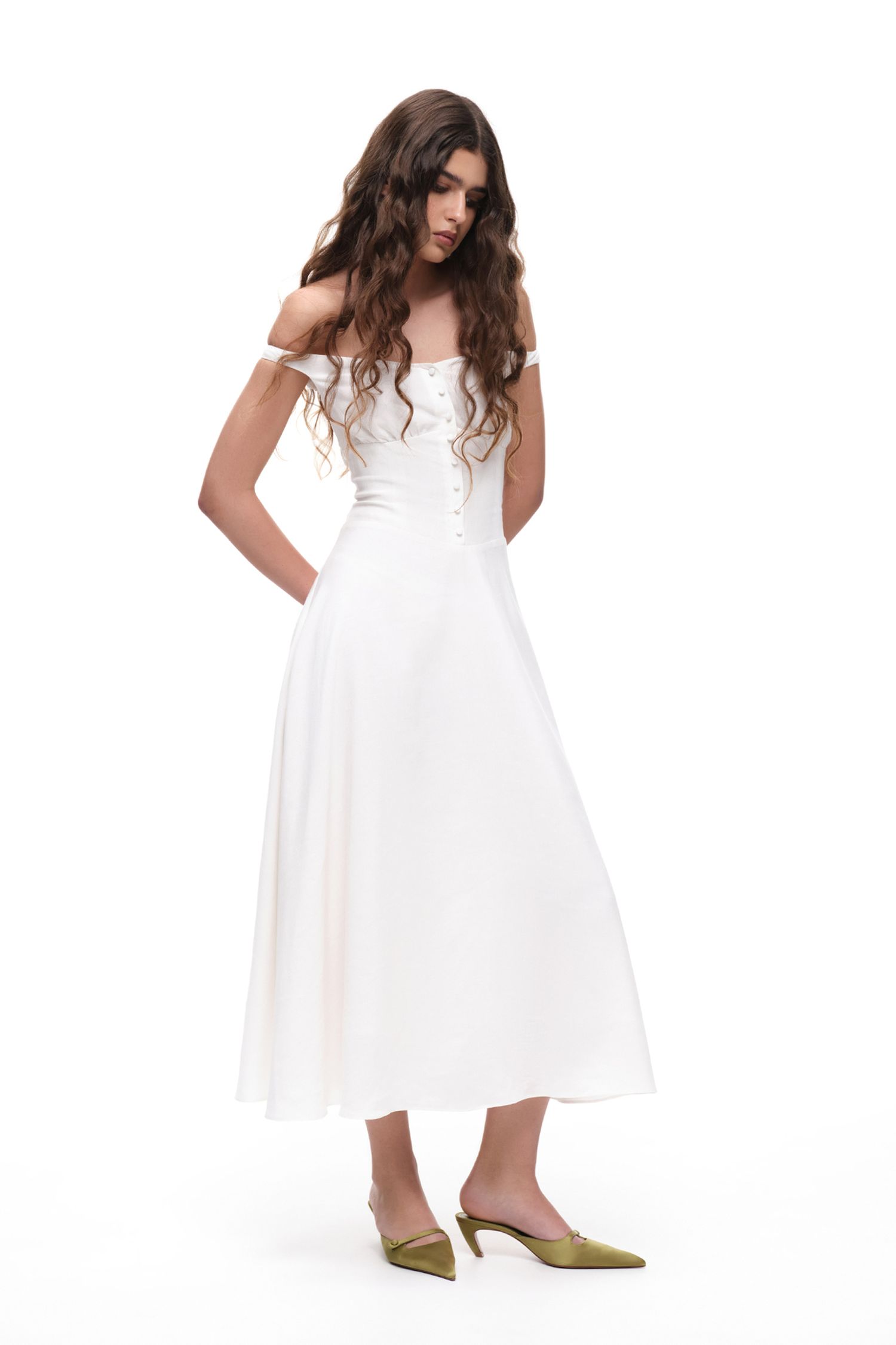 Платье миди (Ciao, Bella!), молочное