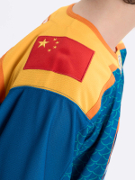 Джерси хоккейное синее ХК "Шанхайские Драконы", реплика с вышивками (ТМ ATRIBUTIKA&CLUB)