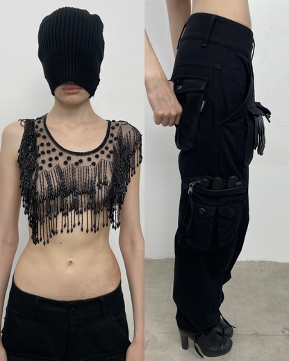 "NIKTO" half mask beanie