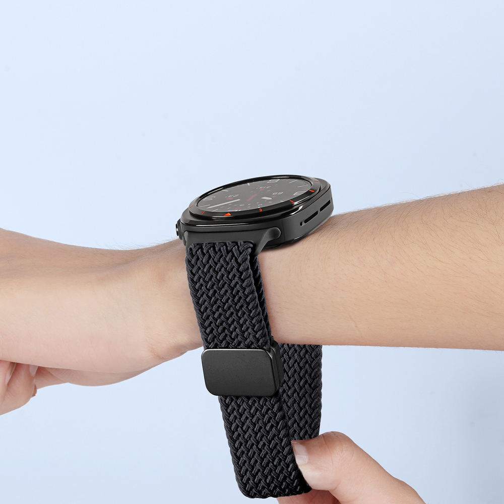 Эластичный ремешок черного цвета (Midnight) от Dux Ducis для смарт часов Samsung Watch Ultra 47MM, серия Strap (Mixture Pro Series)
