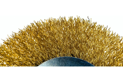 Щетка коническая для УШМ (латунированная проволока 0,3 мм, 100 мм) MIRAX 35143-100