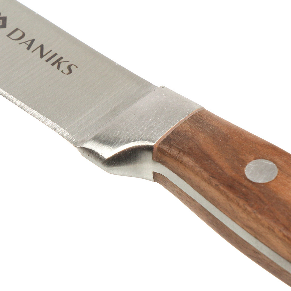 Нож кухонный Daniks, Confidence, разделочный, нерж сталь, 20 см, рук дерев, S-K43304-03