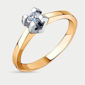 Помолвочное кольцо для женщин из розового золота 585 пробы с фианитами (арт. 01-117909)