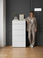 Комод белый Оланд без ручек 5 ящиков для вещей и одежды