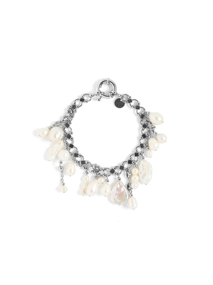 Браслет "Pearl cluster cuff" Silver