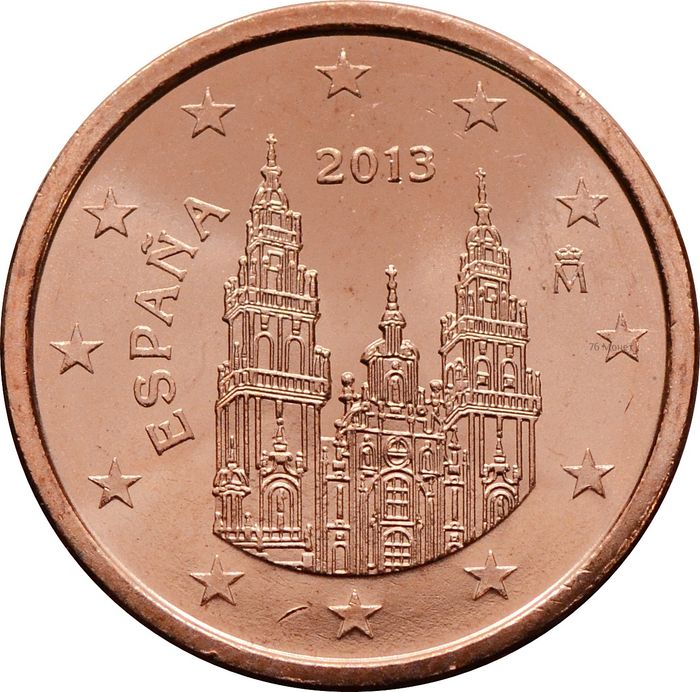 1 евроцент 2013 Испания (1 euro cent)