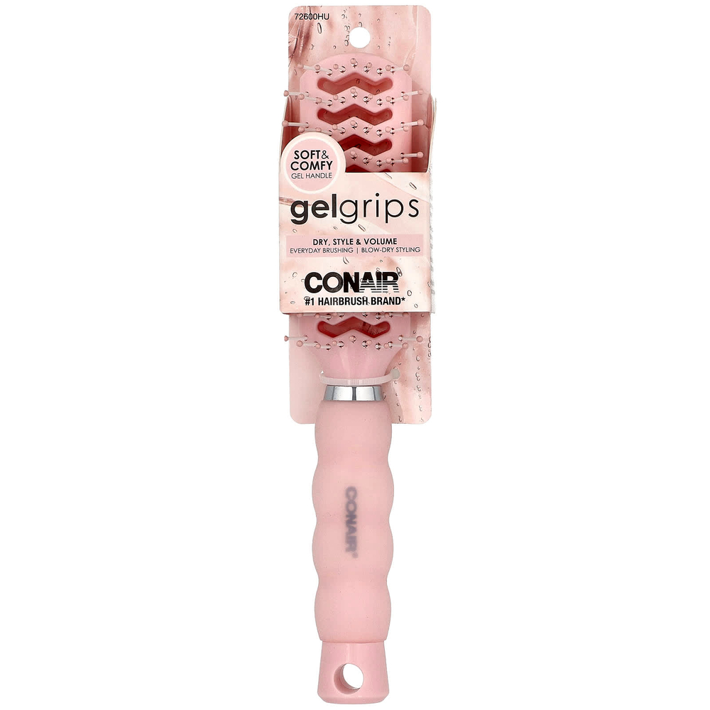 Conair, Продуваемая расческа для укладки Gel Grips с удобной гелевой ручкой, 1 шт.
