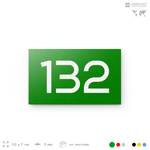 Номер на дверь 132, табличка на дверь для офиса, квартиры, кабинета, аудитории, склада, зеленая 120х70 мм, Айдентика Технолоджи