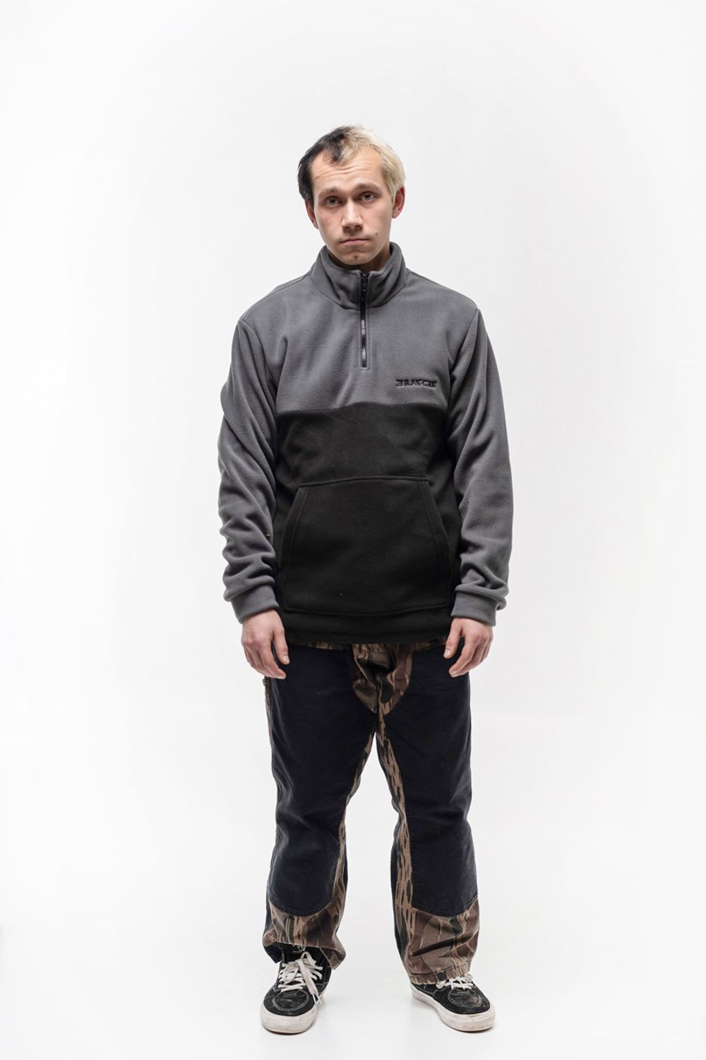 Толстовка Асфальт Флис "ЗАЛЕСЬЕ - Мох" Черный/Серый