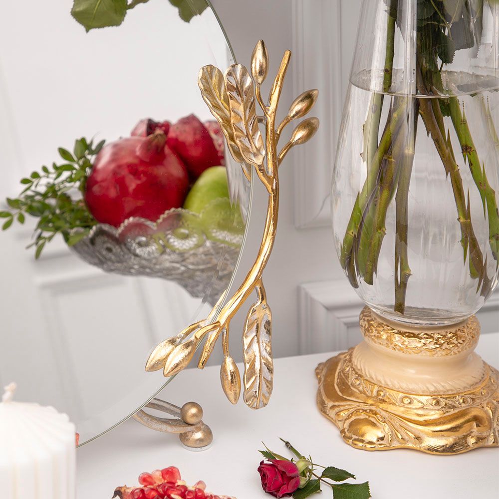 Настольное зеркало Oliva Branch (Олива Бранч) Айвори Мраморное золото