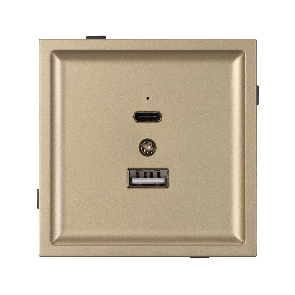 Механизм USB розетки SCT-TENDO-MUAC-SFPL-GD (5V, 3A, QC3) (Arlight, Матовый песочный) 054537