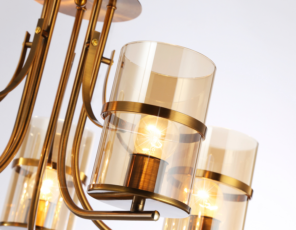 Подвесная люстра TR3222/5 GD/TI золото/янтарь E27*5 max 40W D540*300