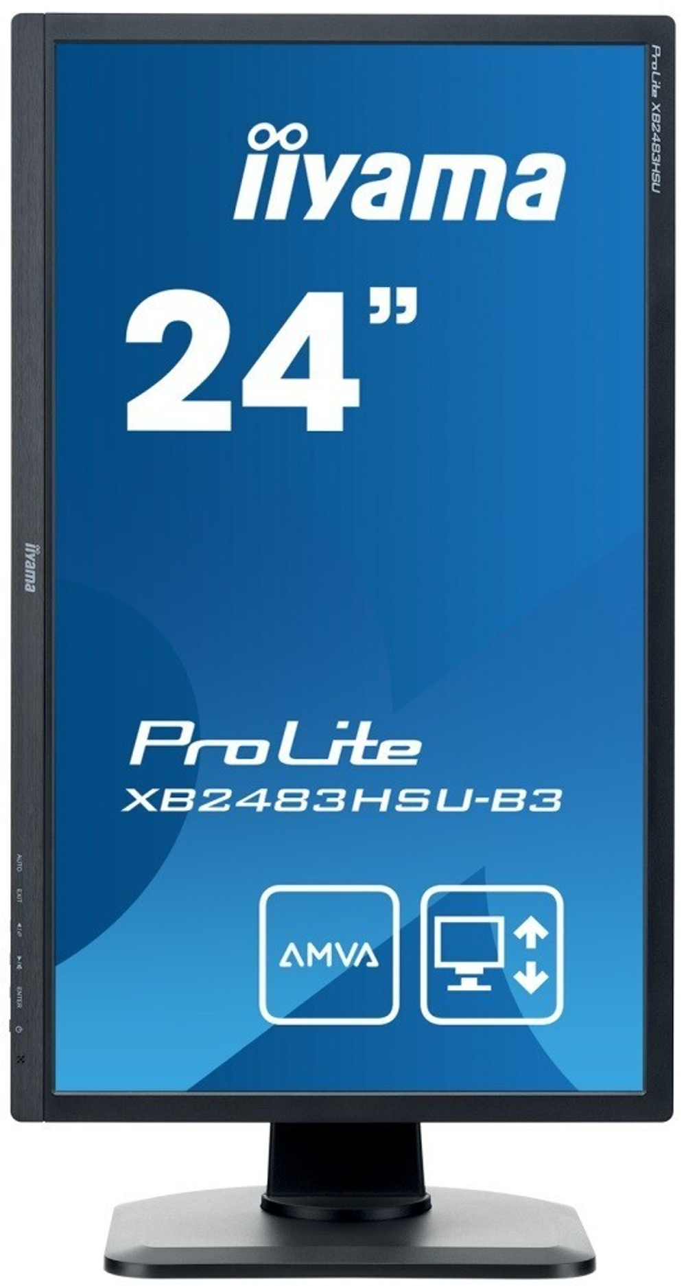 Монитор Iiyama 24;; ProLite XB2483HSU-B3 1920x1080 A-MVA WLED 75Гц 4ms VGA HDMI DisplayPort