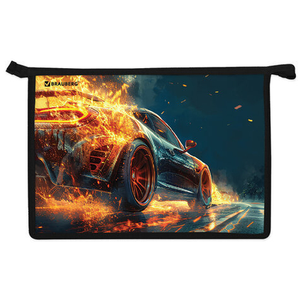 Папка для труда на молнии BRAUBERG А4, 2 отделения, органайзер, "Speed increase", 273404