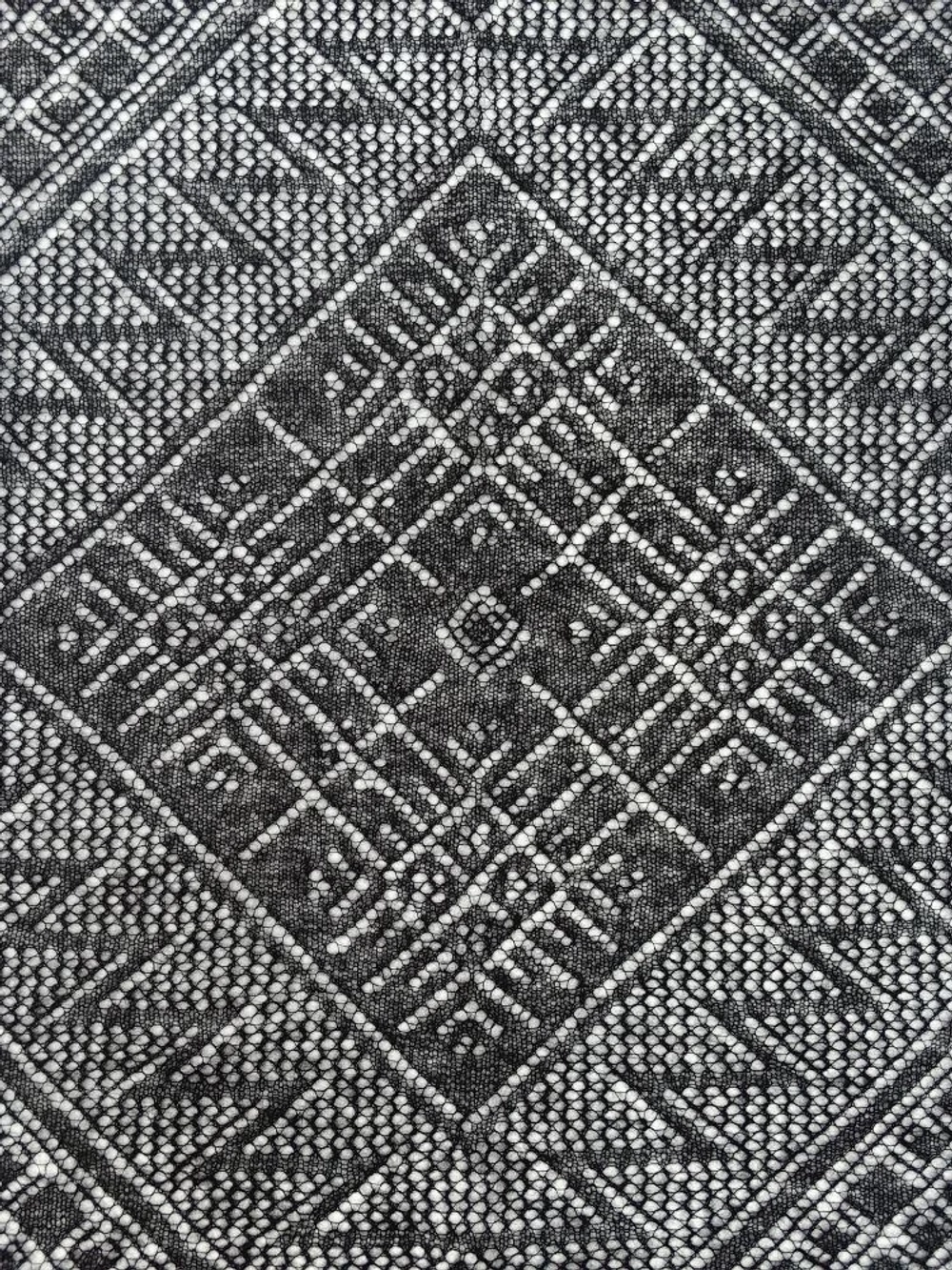 Оренбургский пуховый платок-паутинка А120-07 черный