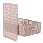 Корзинка Вязь 7,5л 350х245х105мм с крышкой, розовый нюд