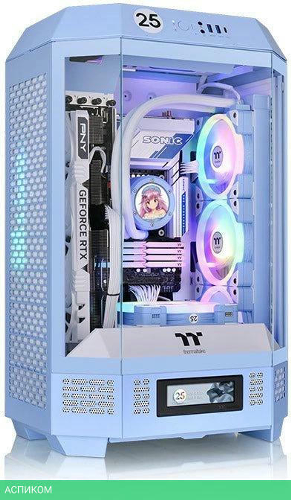 Корпус Thermaltake Tower 300 Hydrangea голубой (CA-1Y4-00SFWN-00)