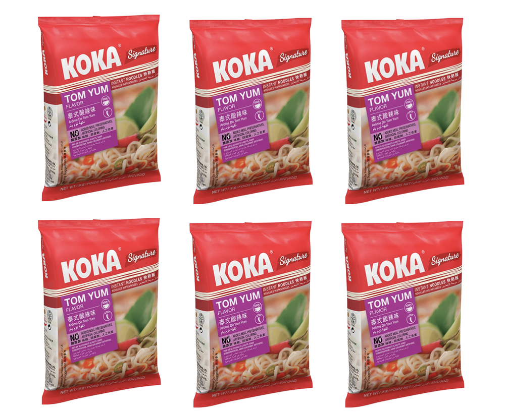 Лапша KOKA Signature Tom Yum со вкусом Том Ям 85 г 6 шт