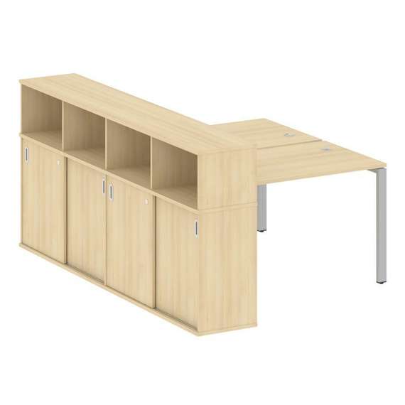 Метал Систем Рабочая станция с шкафом-купе на П-образном м/к БП.РС-СШК-4.2 Т