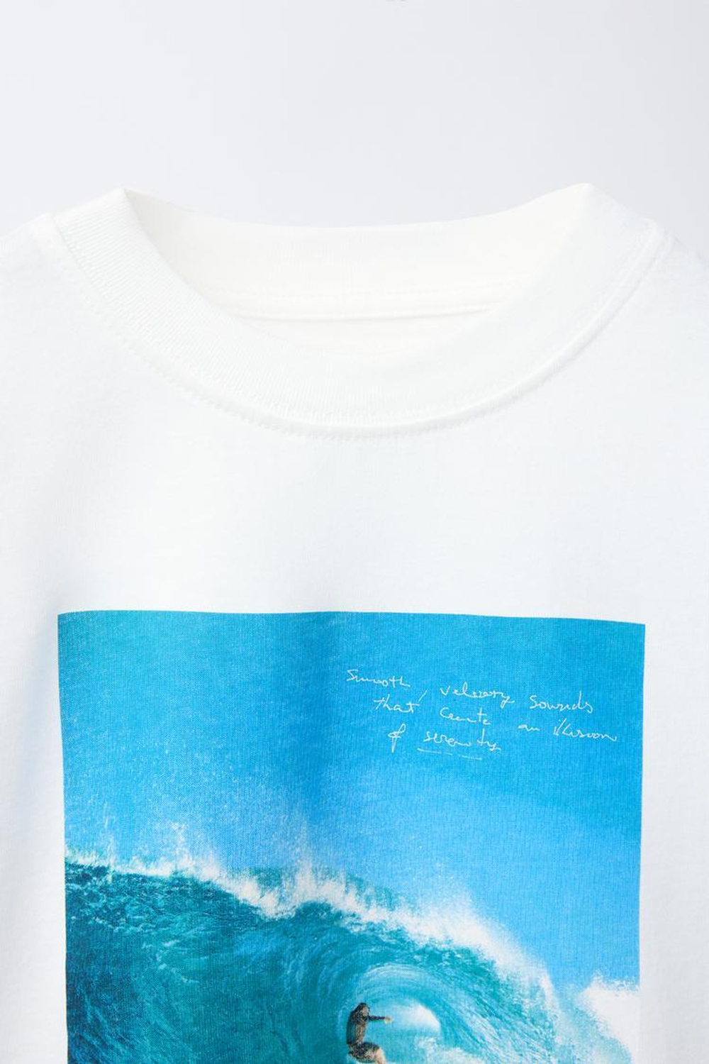 ZARA ФУТБОЛКА С ФОТОПРИНТОМ «СЕРФИНГ», БЕЛЫЙ