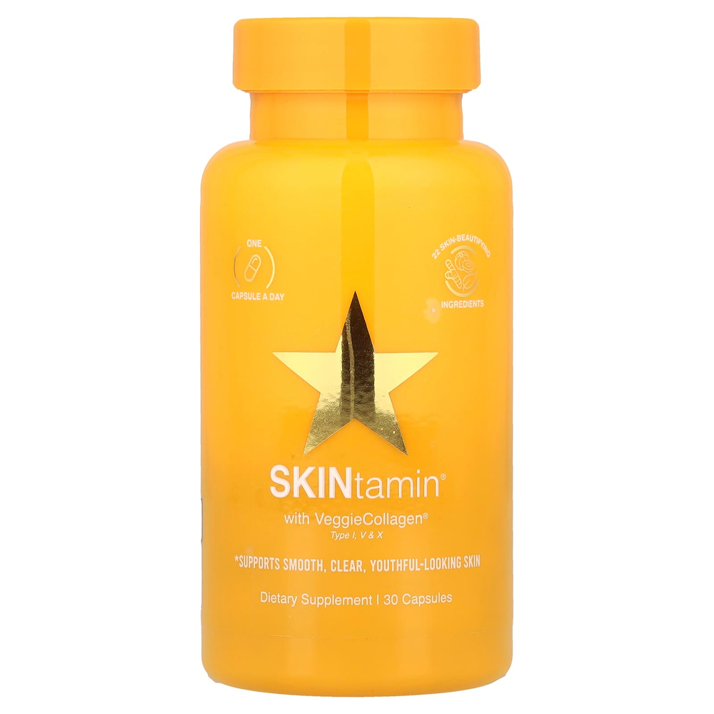 HAIRtamin, SKINtamin® With VeggieCollagen®, 30 капсул