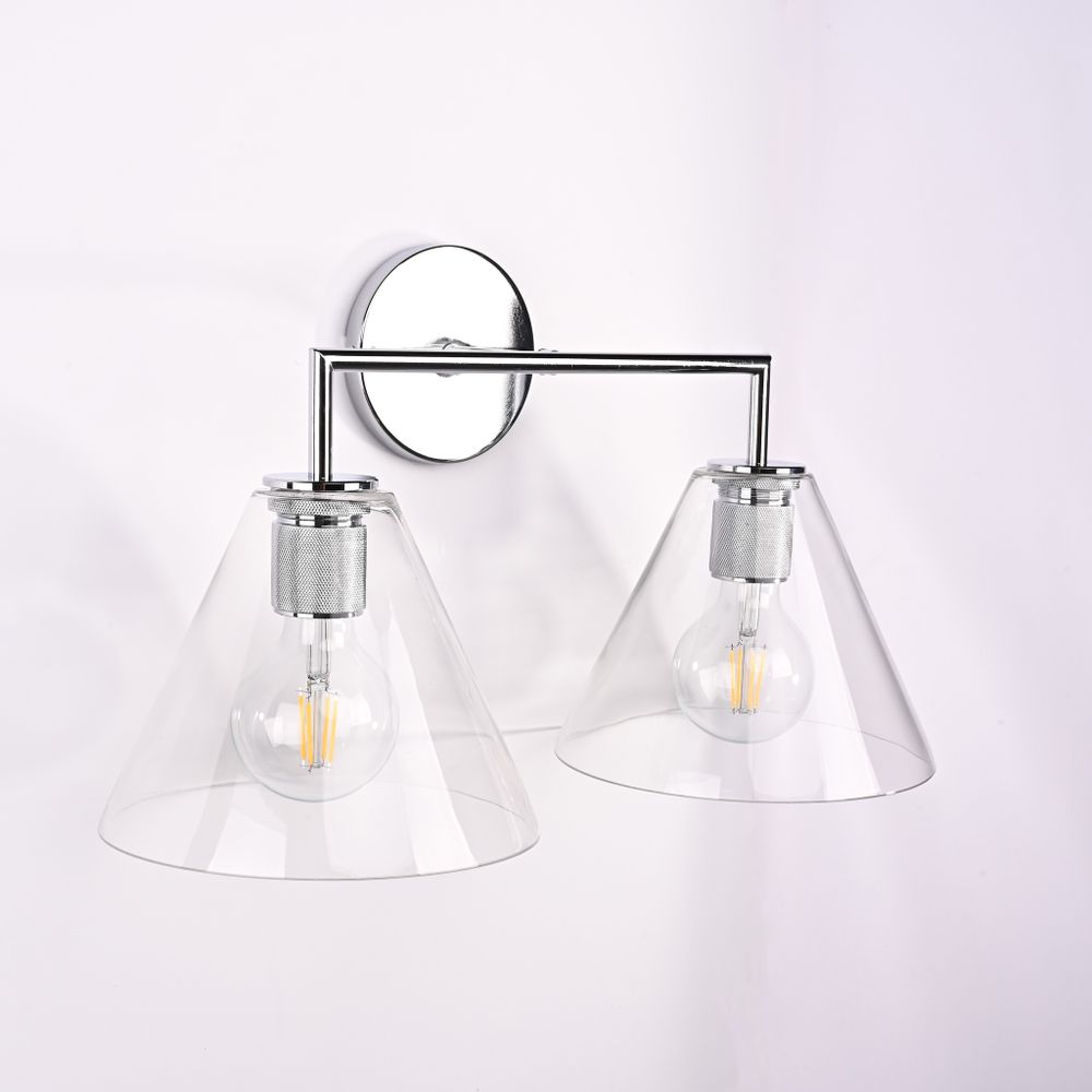 Бра Rh Utilitaire Funnel Shade Double Sconce Silver By Imperiumloft