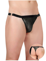 Стринги мужские из экокожи (48) (Цвет: черный)