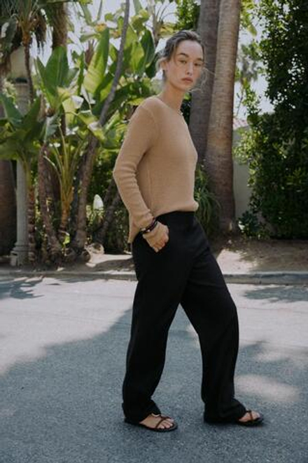 ZARA ТОП В СТИЛЕ РУСТИК С ДЛИННЫМИ РУКАВАМИ, РЫЖЕВАТО-КОРИЧНЕВЫЙ