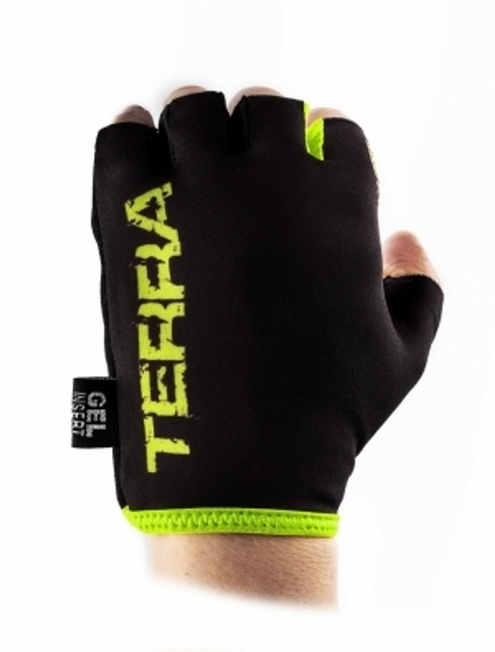 Перчатки велосипедные, NEW TERRA, черные с зеленым, размер S VG 837 New Terra (S)