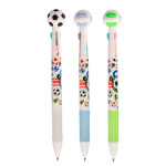 Ручка шариковая Alingar "Мяч", 0,7 мм, 3-х цветная (син., черн., красн.), автоматическая, резиновый грип, пластикоый цветной корпус, карт. уп.